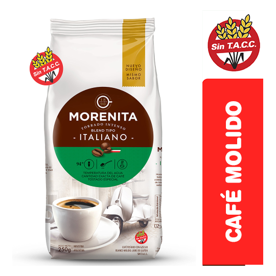 CAFE MOLIDO LA MORENITA BLEND ITALIANO 250 GRS