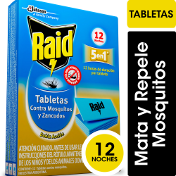 TABLETAS RAID MM 12 UNID.